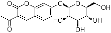 结构式 CAS# 20943-16-2, 3-乙酰基伞形酮基 beta-D-吡喃葡萄糖苷