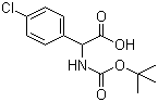 结构式 CAS# 209525-73-5, N-Boc-2-(4'-氯苯基)-DL-甘氨酸; N-Boc-氨基-(4-氯苯基)乙酸; N-叔丁氧羰基氨基-(4-氯苯基)乙酸