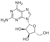 结构式 CAS# 2096-10-8, 2-氨基腺嘌呤核苷; 2-氨基腺苷
