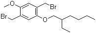 structure of CAS# 209625-37-6, 1,4-Bis(bromomethyl)-2-methoxy-5-(2-ethylhexyloxy)benzene;2,5-Bis(bromomethyl)-1-methoxy-4-(2-ethylhexyloxy)benzene; 2-Methoxy-5-(2-ethylhexyloxy)-1,4-bis(bromomethyl)benzene