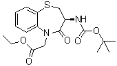 (3S)-3-[[叔丁氧羰基]氨基]-3,4-二氢-4-氧代-1,5-苯并硫氮杂卓-5(2H)-乙酸乙酯分子结构 (CAS 209683-27-2)
