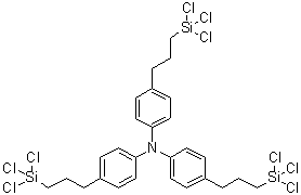 4-[3-(Trichlorosilyl)propyl]-N,N-bis[4-[3-(trichlorosilyl)propyl]phenyl]benzenamine molecular structure (CAS 209802-64-2)