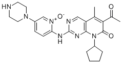 structure of CAS# 2098673-40-4, Palbociclib Pyridine N-Oxide;2-((6-acetyl-8-cyclopentyl-5-methyl-7-oxo-7,8-dihydropyrido[2,3-d]pyrimidin-2-yl)amino)-5-(piperazin-1-yl)pyridine 1-oxide