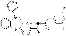 N-[(1S)-2-[[(3S)-2,3-二氢-1-甲基-2-氧代-5-苯基-1H-1,4-苯并二氮杂卓-3-基]氨基]-1-甲基-2-氧代乙基]-3,5-二氟苯乙酰胺分子结构 (CAS 209986-17-4)