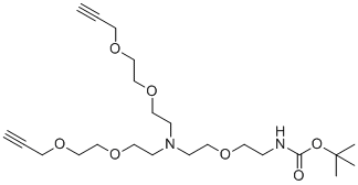 N-(Boc-PEG1)-N-bis(PEG2-propargyl) molecular structure (CAS 2100306-63-4)