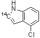 4-氯-1H-吲哚-2-<sup>14</sup>C分子结构 (CAS 210110-92-2)