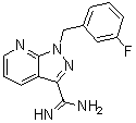 1-[(3-Fluorophenyl)methyl]-1H-pyrazolo[3,4-b]pyridine-3-carboximidamide molecular structure (CAS 2101651-50-5)