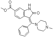 2,3-Dihydro-3-[(4-methyl-1-piperazinyl)phenylmethylene]-2-oxo-1H-indole-6-carboxylic acid methyl ester molecular structure (CAS 2101947-36-6)