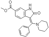 (3Z)-2,3-Dihydro-2-oxo-3-(phenyl-1-piperidinylmethylene)-1H-indole-6-carboxylic acid methyl ester molecular structure (CAS 2102162-79-6)