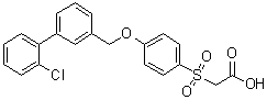 结构式 CAS# 2102196-57-4, 2-[[4-[(2'-氯[1,1'-联苯]-3-基)甲氧基]苯基]磺酰基]乙酸