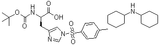 N-[(1,1-Dimethylethoxy)carbonyl]-1-[(4-methylphenyl)sulfonyl]-D-histidine compd. with N-cyclohexylcyclohexanamine molecular structure (CAS 210694-29-4)
