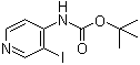 structure of CAS# 211029-67-3, tert-Butyl 3-iodo-4-pyridinylcarbamate;(3-Iodopyridin-4-yl)carbamic acid 1,1-dimethylethyl ester; (3-Iodopyridin-4-yl)carbamic acid tert-butyl ester