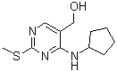 4-(Cyclopentylamino)-2-(methylthio)-5-pyrimidinemethanol molecular structure (CAS 211245-63-5)