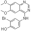 structure of CAS# 211555-04-3, 4-(3'-Bromo-4'-hydroxyphenyl)amino-6,7-dimethoxyquinazoline;WHI-P 154