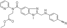 3-[[[2-[[(4-Cyanophenyl)amino]methyl]-1-methyl-1H-benzimidazol-5-yl]carbonyl]pyridin-2-ylamino]propionic acid ethyl ester molecular structure (CAS 211915-84-3)