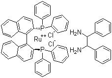 [(R)-(+)-2,2'-双(二苯基膦)-1,1'-联萘][(1S,2S)-(-)-1,2-二苯乙烷二胺]二氯化钌分子结构 (CAS 212210-87-2)