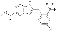 2-[[4-Chloro-2-(trifluoromethyl)phenyl]methyl]-1H-indole-5-carboxylic acid methyl ester molecular structure (CAS 2132949-19-8)