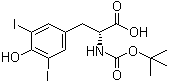 structure of CAS# 214630-08-7, N-[(1,1-Dimethylethoxy)carbonyl]-3,5-diiodo-D-tyrosine