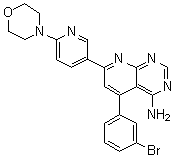 5-(3-Bromophenyl)-7-[6-(4-morpholinyl)-3-pyridinyl]-pyrido[2,3-d]pyrimidin-4-amine molecular structure (CAS 214697-26-4)