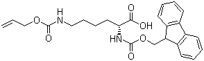N-Fmoc-N'-allyloxycarbonyl-D-lysine molecular structure (CAS 214750-75-1)