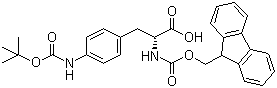 structure of CAS# 214750-77-3, Fmoc-4-(Boc-amino)-D-phenylalanine