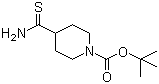 结构式 CAS# 214834-18-1, 4-氨基硫代羰基四氢吡啶-1(2H)-甲酸叔丁酯; N-Boc-哌啶-4-硫代甲酰胺; 1-叔丁氧羰基哌啶-4-硫代甲酰胺