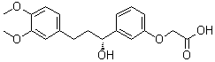 structure of CAS# 215169-00-9, [3-[(1R)-3-(3,4-Dimethoxyphenyl)-1-hydroxypropyl]phenoxy]acetic acid