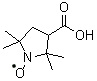 structure of CAS# 2154-68-9, 3-Carboxy-2,2,5,5-tetramethyl-1-pyrrolidinyloxy;3-Carboxyproxyl; DL-3-Carboxy-2,2,5,5-tetramethyl-1-pyrrolidinyloxyl; NSC 158842; PCA; PCA (radical); T 517