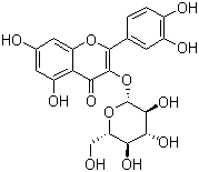 structure of CAS# 21637-25-2, Isoquercitrin;Quercetin 3-beta-D-glucoside; 2-(3,4-Hihydroxyphenyl)-3-(beta-D-glucofuranosyloxy)-5,7-dihydroxy-4H-1-benzopyran-4-one