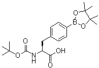 N-[叔丁氧羰基]-4-(4,4,5,5-四甲基-1,3,2-二氧硼杂环戊烷-2-基)-L-苯丙氨酸分子结构 (CAS 216439-76-8)