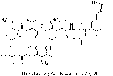 L-Threonyl-L-valyl-L-serylglycyl-L-asparaginyl-L-isoleucyl-L-leucyl-L-threonyl-L-isoleucyl-L-arginine molecular structure (CAS 216487-45-5)