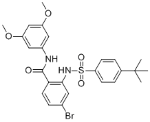 4-bromo-2-[(4-tert-butylphenyl)sulfonylamino]-N-(3,5-dimethoxyphenyl)benzamide molecular structure (CAS 2166547-91-5)