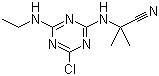 structure of CAS# 21725-46-2, Bladex;Cyanizine; 2-[[4-Chloro-6-(ethylamino)-1,3,5-triazin-2-yl]amino]-2-methylpropanenitrile; 2-Chloro-4-((1-cyano-1-methylethyl)amino)-6-(ethylamino)-s-triazine