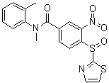 structure of CAS# 217438-17-0, N-Methyl-N-(2-methylphenyl)-3-nitro-4-(2-thiazolylsulfinyl)benzamide;SB 268262