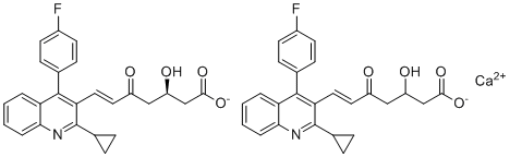 (3R,6E)-7-[2-cyclopropyl-4-(4-fluorophenyl)-3-quinolinyl]-3-hydroxy-5-oxo-6-heptenoic acid calcium salt (2:1) molecular structure (CAS 2180095-22-9)