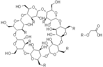 3A,3B,3C,3D,6E,6F,6G-Heptakis-O-(carboxymethyl)-beta-cyclodextrin molecular structure (CAS 218269-34-2)