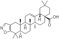 齐墩果-2,12-二烯[2,3-d]异恶唑-28-酸分子结构 (CAS 218600-48-7)