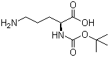 结构式 CAS# 21887-64-9, Boc-L-鸟氨酸; 叔丁氧羰基-L-鸟氨酸
