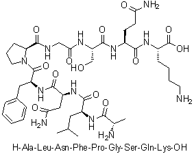 L-Alanyl-L-leucyl-L-asparaginyl-L-phenylalanyl-L-prolylglycyl-L-seryl-L-glutaminyl-L-lysine molecular structure (CAS 220063-48-9)