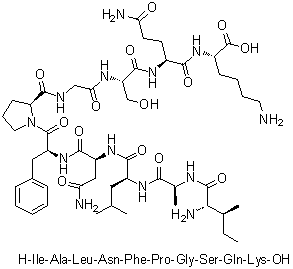 L-Isoleucyl-L-alanyl-L-leucyl-L-asparaginyl-L-phenylalanyl-L-prolylglycyl-L-seryl-L-glutaminyl-L-lysine molecular structure (CAS 220063-50-3)