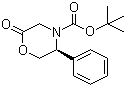 (5S)-N-(tert-Butoxycarbonyl)-3,4,5,6-tetrahydro-5-phenyl-4(H)-1,4-oxazin-2-one molecular structure (CAS 220077-24-7)
