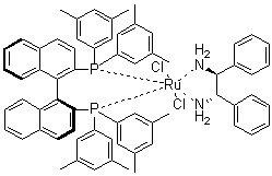 [(S)-(-)-2,2'-双[二(3,5-二甲基苯基)膦]-1,1'-联萘][(1S,2S)-(-)-1,2-二苯基乙二胺]二氯化钌分子结构 (CAS 220114-03-4)