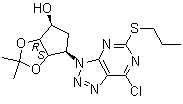 结构式 CAS# 220241-61-2, (3aR,4S,6R,6aS)-6-[7-氯-5-(丙硫基)-3H-1,2,3-三氮唑并[4,5-d]嘧啶-3-基]四氢-2,2-二甲基-4H-环戊烯并-1,3-二恶茂-4-醇