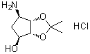 (3aR,4S,6R,6aS)-6-Aminotetrahydro-2,2-dimethyl-4H-cyclopenta-1,3-dioxol-4-ol hydrochloride molecular structure (CAS 220329-21-5)