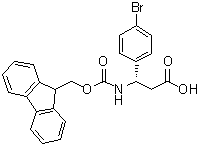 structure of CAS# 220497-68-7, (betaS)-4-Bromo-beta-[[(9H-fluoren-9-ylmethoxy)carbonyl]amino]benzenepropanoic acid