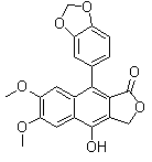 structure of CAS# 22055-22-7, Diphyllin;NSC 309691; 9-(1,3-Benzodioxol-5-yl)-4-hydroxy-6,7-dimethoxy-naphtho[2,3-c]furan-1(3H)-one