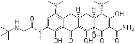 结构式 CAS# 220620-09-7, 替加环素; (4S,4aS,5aR,12aS)-4,7-双(二甲氨基)-9-[(叔丁基氨基)乙酰胺基]-3,10,12,12a-四羟基-1,11-二氧代-1,4,4a,5,5a,6,11,12a-八氢并四苯-2-甲酰胺