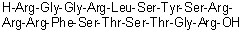 L-Arginylglycylglycyl-L-arginyl-L-leucyl-L-seryl-L-tyrosyl-L-seryl-L-arginyl-L-arginyl-L-arginyl-L-phenylalanyl-L-seryl-L-threonyl-L-seryl-L-threonylglycyl-L-arginine molecular structure (CAS 220696-48-0)