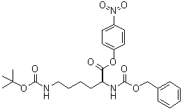 结构式 CAS# 2212-69-3, N6-[叔丁氧羰基]-N2-[苄氧羰基]-L-赖氨酸 4-硝基苯基酯