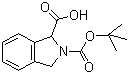 structure of CAS# 221352-46-1, 1,3-Dihydroisoindole-1,2-dicarboxylic acid 2-tert-butyl ester;(R,S)-Boc-1,3-dihydro-2H-isoindolecarboxylic acid